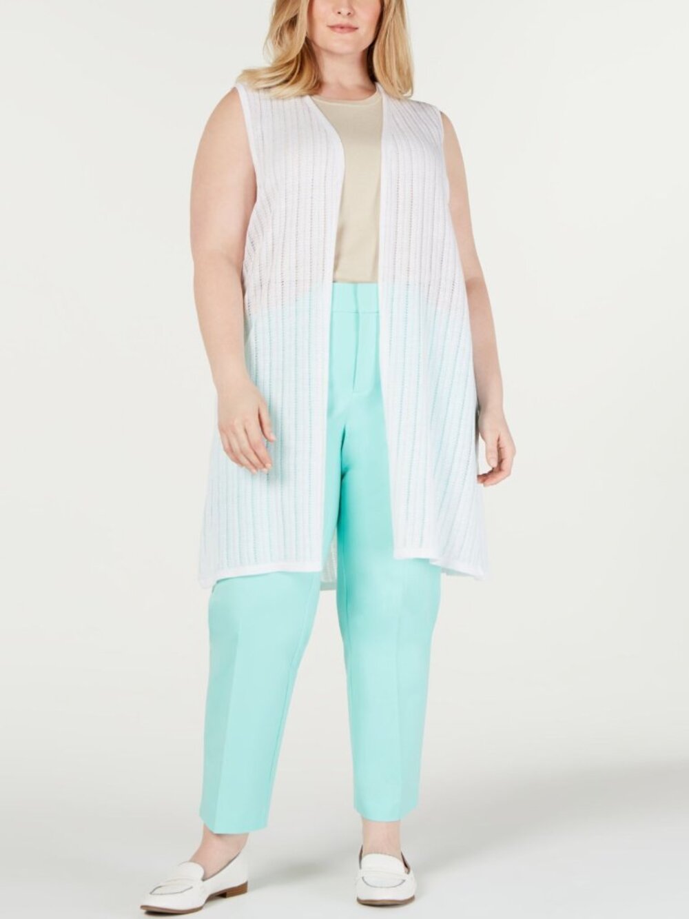 Charter Club Womens Plus Size Pointelle Sweater Vest